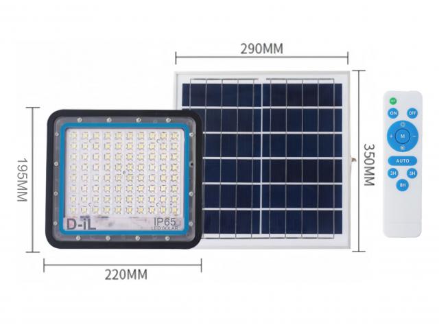 LED соларен прожектор /80 LED/ - 12W, 1320LM, 6000К,IP65 - с дистанционно - Led прожектори