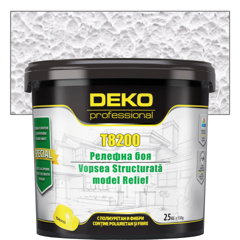 Декоративна релефна мазилка Deko Professional 25 кг, бяла - Бели релефни бои