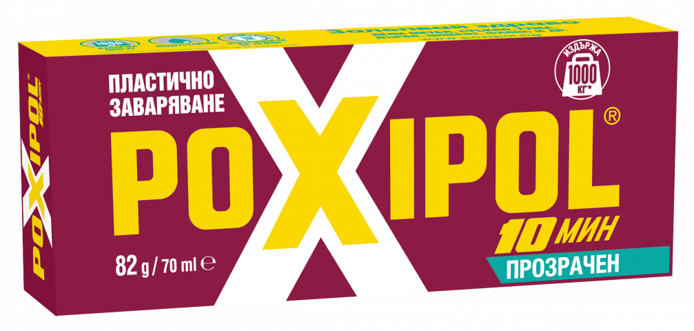 Лепило Poxipol прозрачен 70 мл - Двукомпонентни лепила