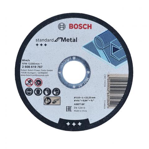 Диск за рязане на метал Standard 115x1 мм Bosch - Дискове за рязане на метал