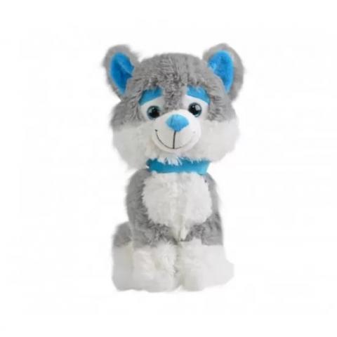 Плюшено куче хъски със сини очи 28см - Плюшени коледни играчки