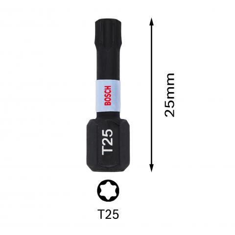 Комплект битове Impact Control T25 25 мм Bosch 2 бр, снимка 3 - Битове