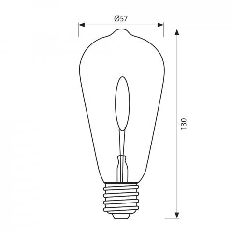 LED филамент лампа GLOW LED  BG35  0.6W  20lm  E14  1800K, снимка 2 - Лед крушки е14