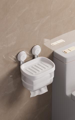 Поставка за тоалетна хартия с вакуумно закрепване, снимка 2 - Поставки за тоалетна хартия