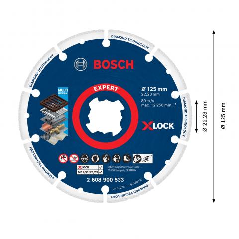 Диамантен диск за рязане на метал EXPERT 125x22.23 мм Bosch, снимка 3 - Диамантени дискове