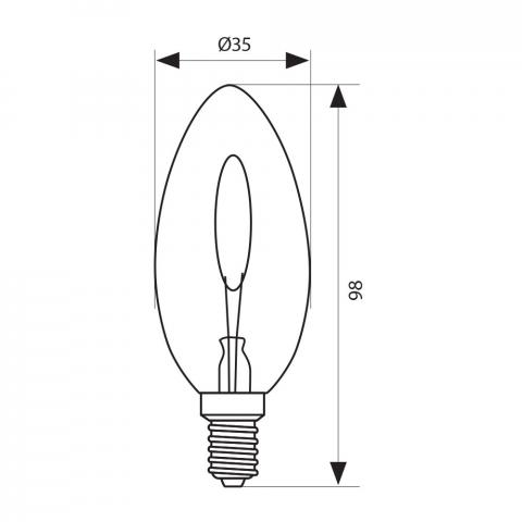 LED филамент лампа GLOW LED STG57  0.6W  20lm  E27  1800K, снимка 2 - Лед крушки е27