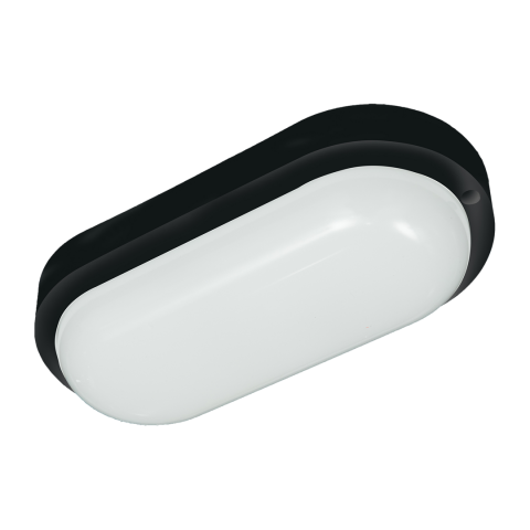 LED плафон DAVO Oval 8W 720LM 4000K IP64 черен, снимка 3 - Градински лампи