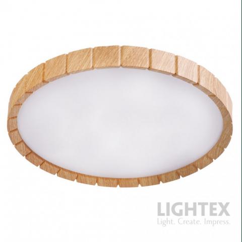 LED плафон GORDON max.54W 3000K-4000K-6500K 3240lm 220V димируем с дитанционно ф385mm светло дърво, снимка 4 - Плафони