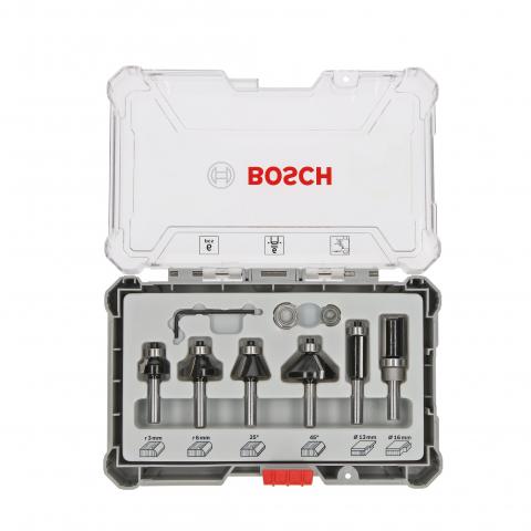 Комплект фрезери за ръбове 6 мм Bosch 6 бр, снимка 2 - Фрезери, зенкери