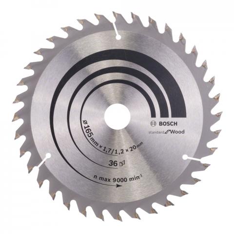 Диск за циркуляр Optiline for Wood 165x20/16x1.7 мм 36 Bosch - Циркулярни дискове