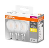 Комплект LED крушки Osram балонче E14 4W 3бр.