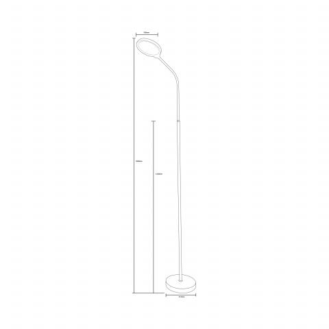 Стояща лампа ZUMA 10W CCT 3000-6000K 500LM DIM, бяла, снимка 2 - Настолни лампи